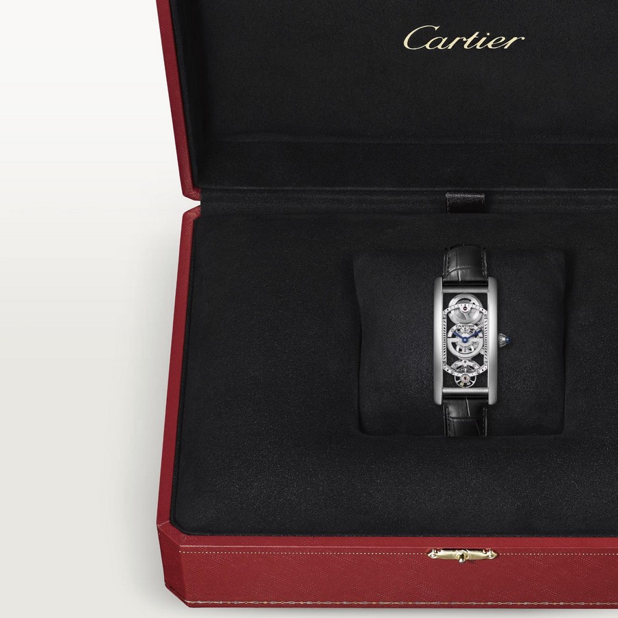 Đồng Hồ Cartier Tank Cintrée Watch Nam Xám Đen